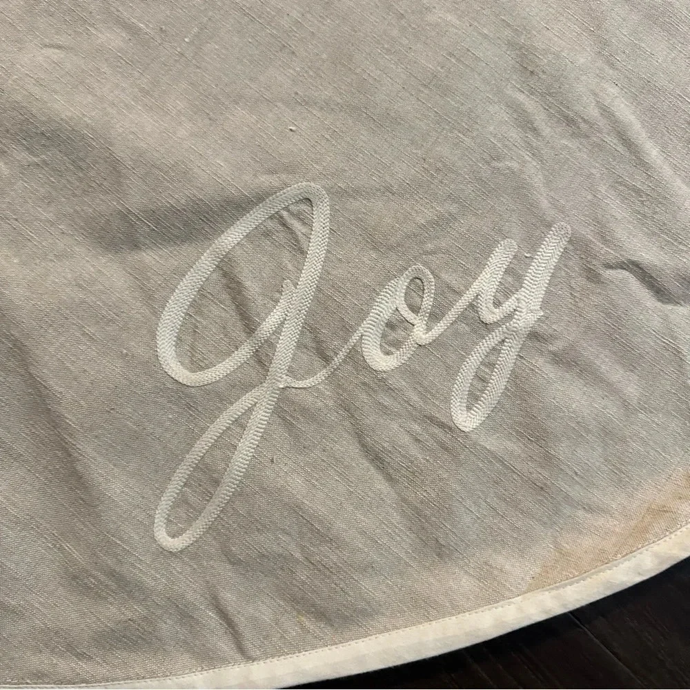 Christmas Tree Skirt, Peace Love Joy design